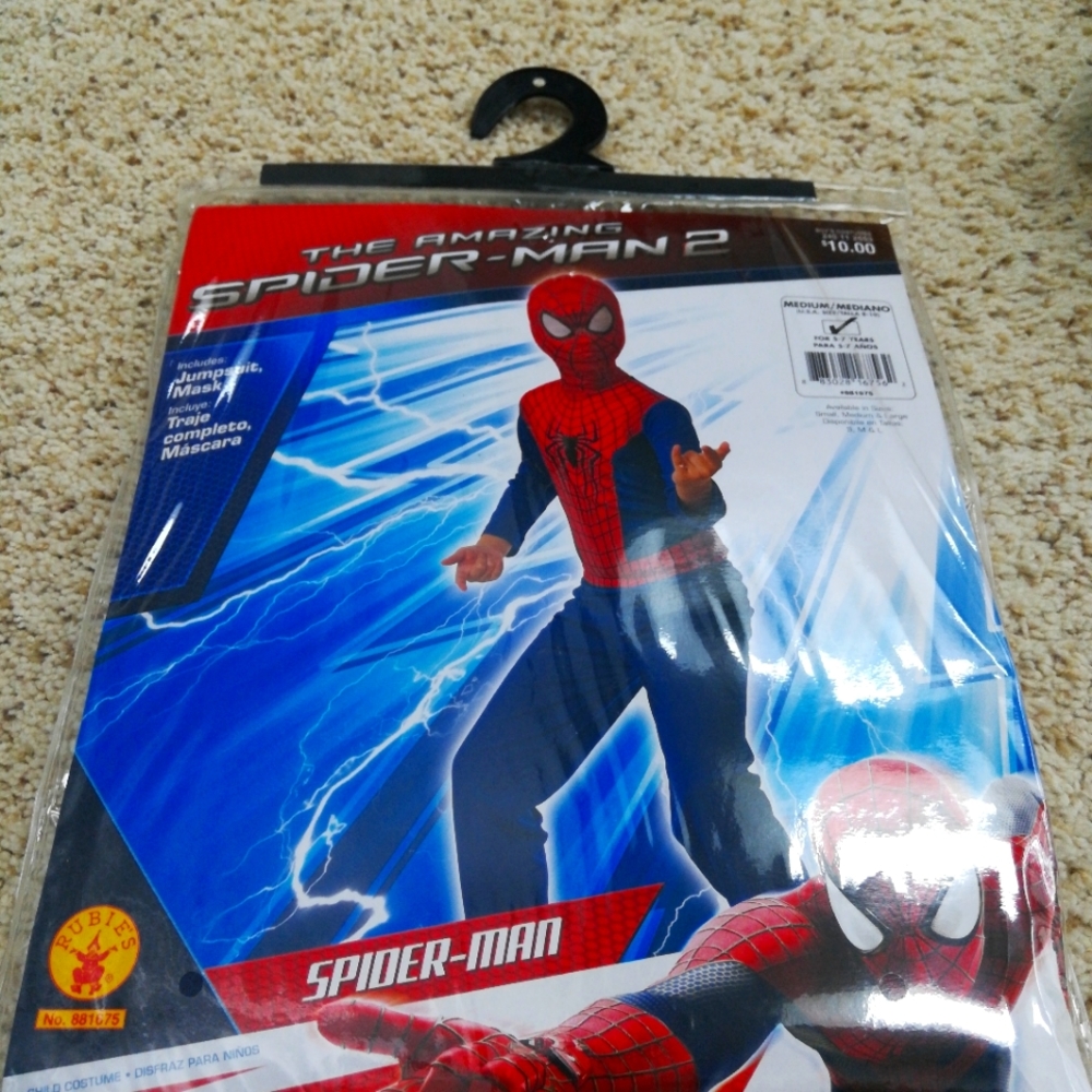 Like New 'The Amazing Spider-Man 2 kids costume USA size 8-10 (Rubies Brand).